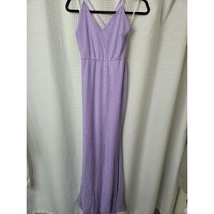 Windsor Womens Dress Size Medium Purple Sparkle Long Fit & Flare Homecoming